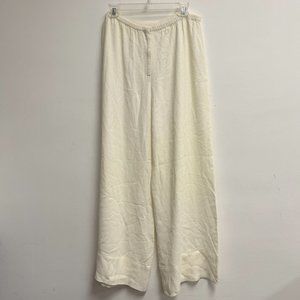 HARRIET SELWYN cream crepe dress wide leg stretch waist PANTS 2 M vintage